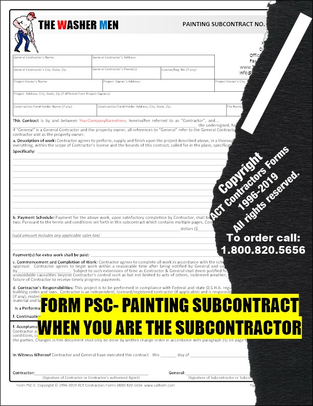 Painting Contractor Forms for Subcontracting